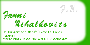 fanni mihalkovits business card